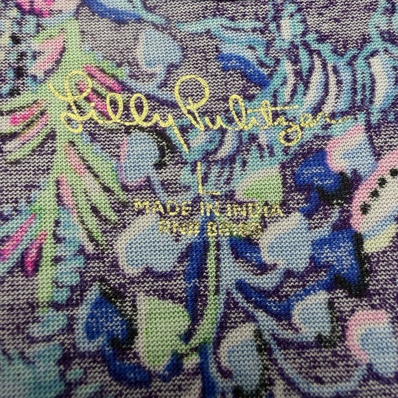 Lilly Pulitzer Alaina Dress Size L Colony Purple Berry Tiered Long Sleeve Preppy - Picture 12 of 16